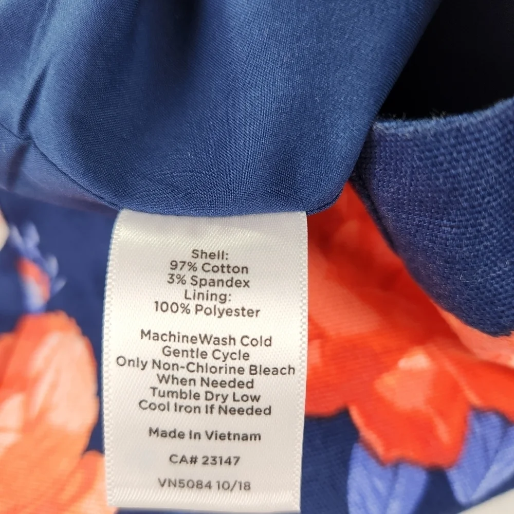 Talbots Floral Navy Pencil Skirt Size 4